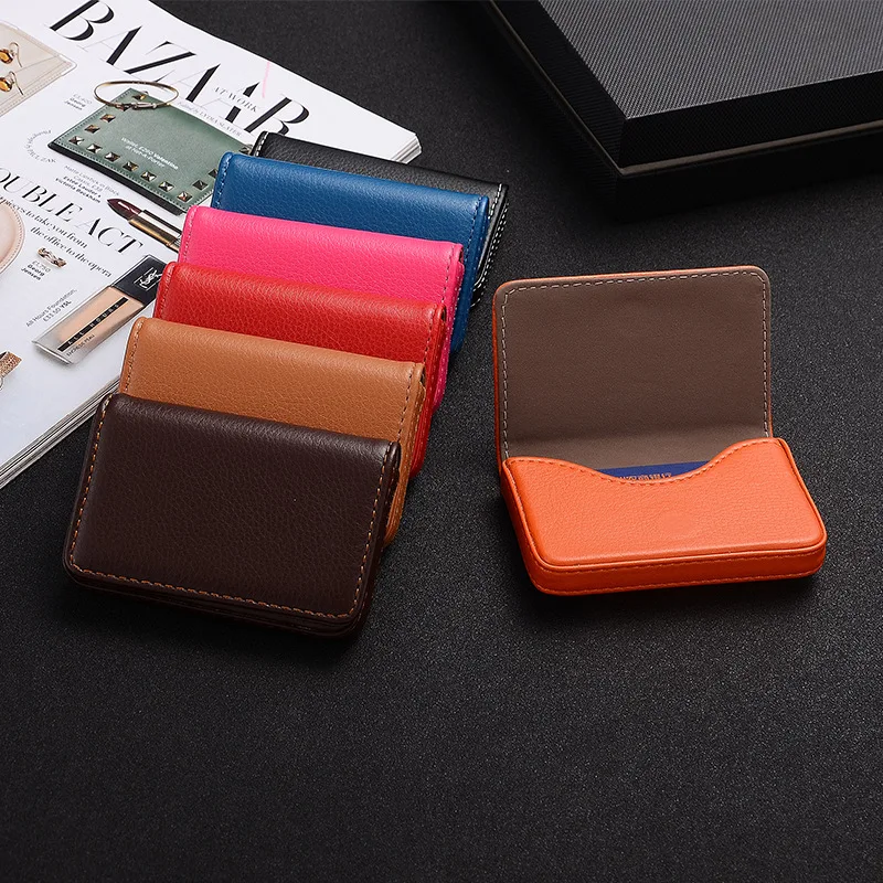 Card Holder Slim Case - Porte-cartes de visite en cuir PU