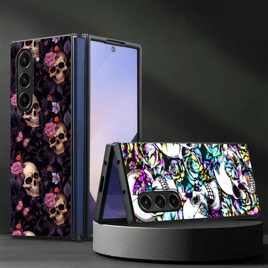 Phone Cases Z Fold 4 - Coque d'art crâne pour Samsung Galaxy