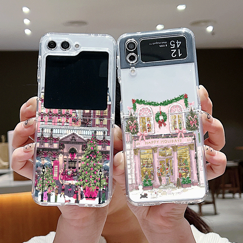 Phone Cases Z Fold 4 - Coque de téléphone transparente de noël,