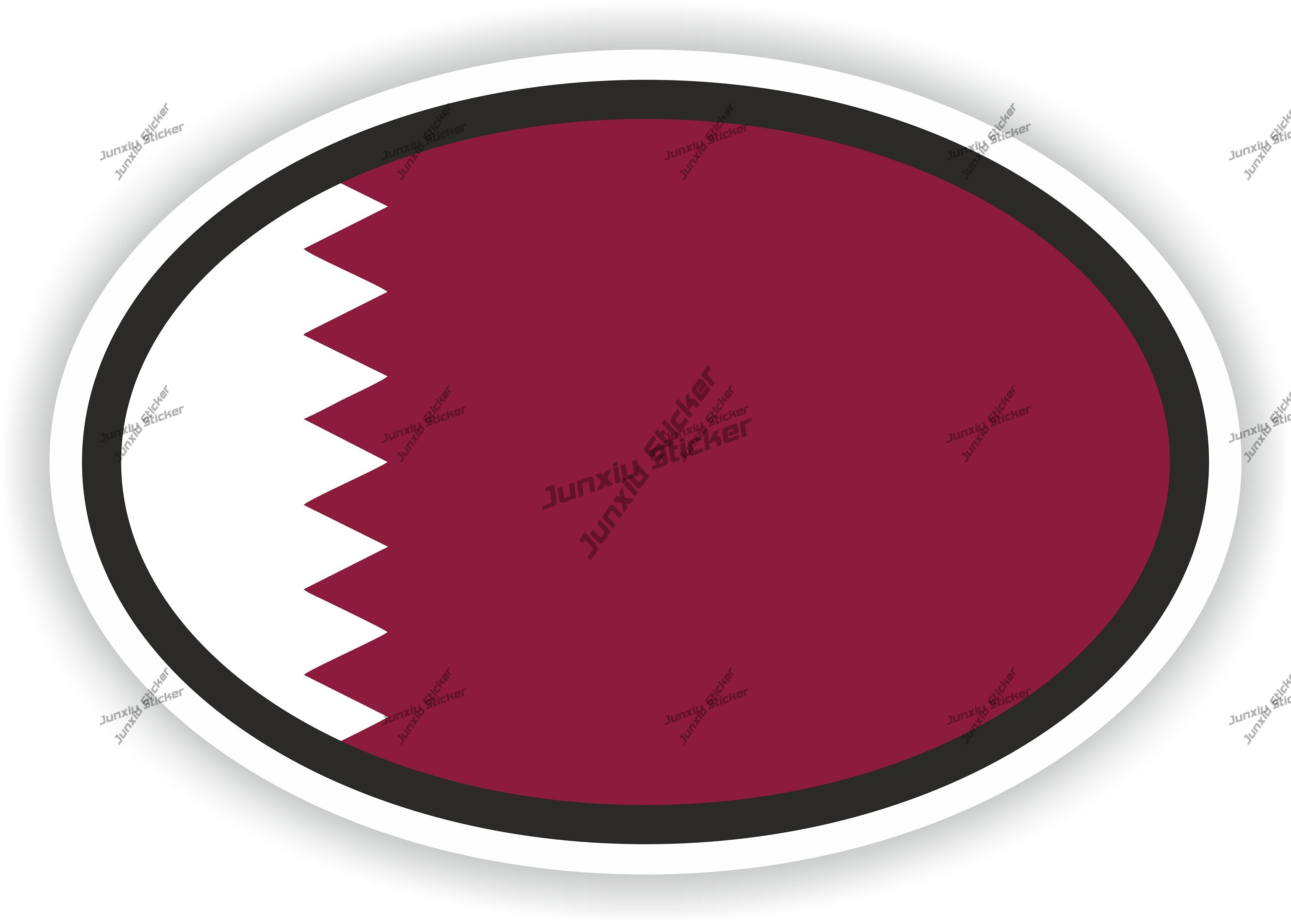 Phone Cases Qatar - Autocollant ovale drapeau du Qatar, nouveauté