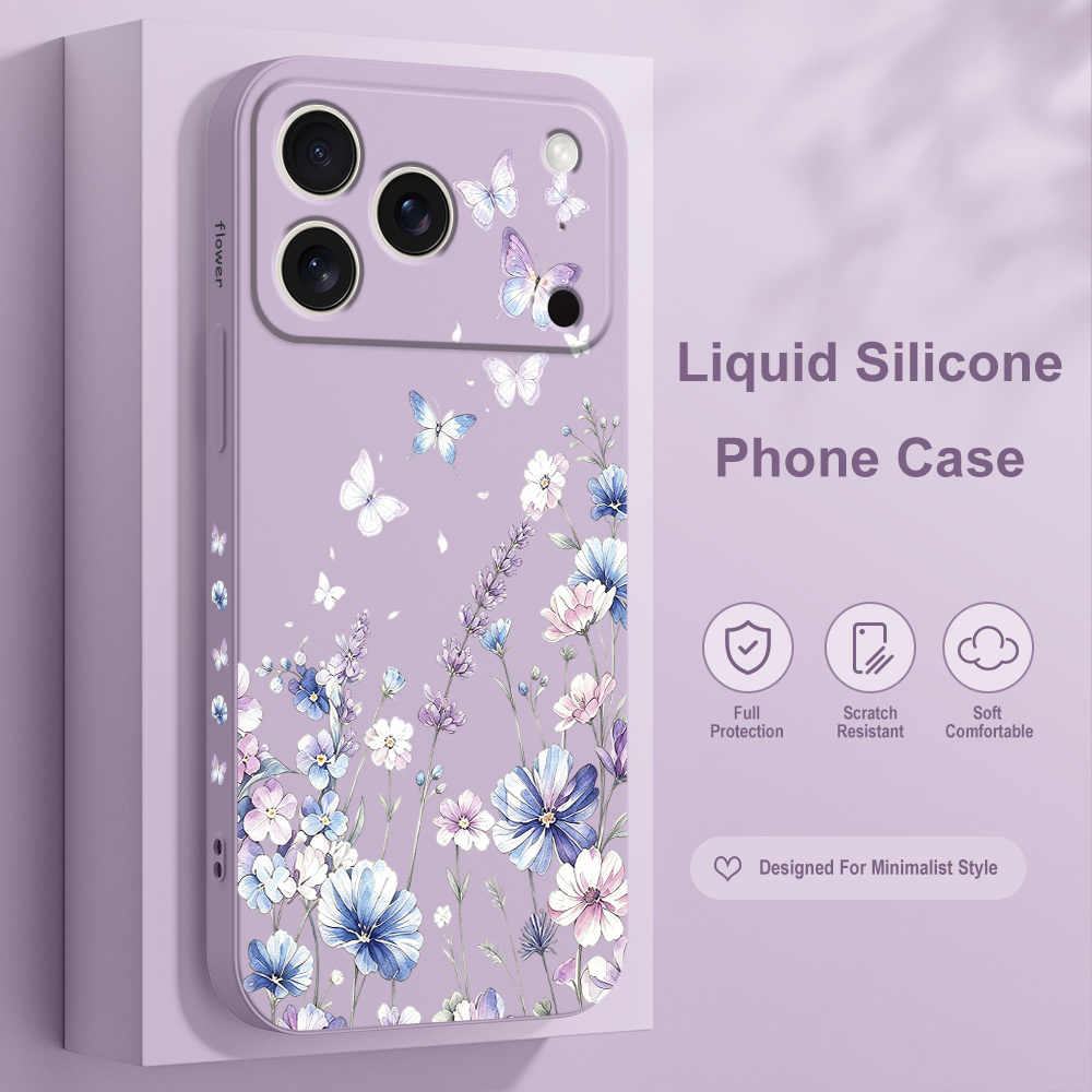 Silicone Liquid Case - Coque de téléphone Lily Butterfly pour
