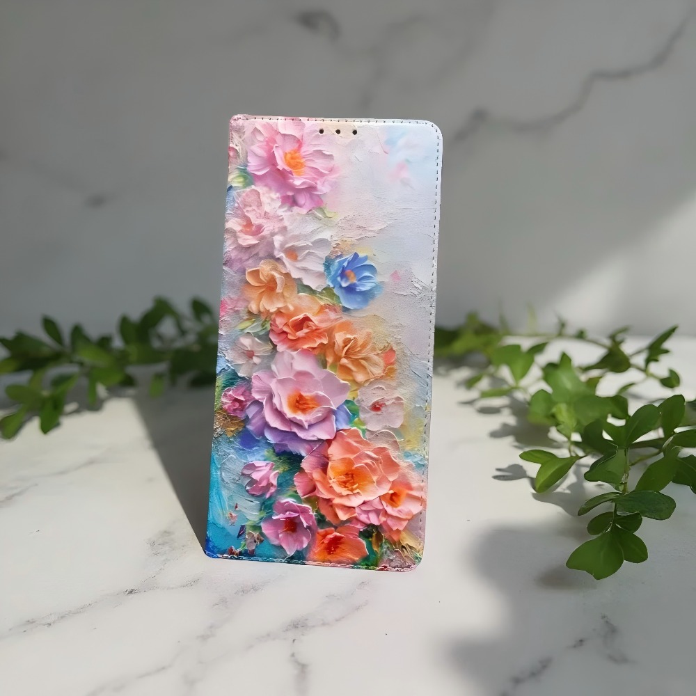 Phone Cases Galaxy S25 - Étui portefeuille en cuir magnétique peint