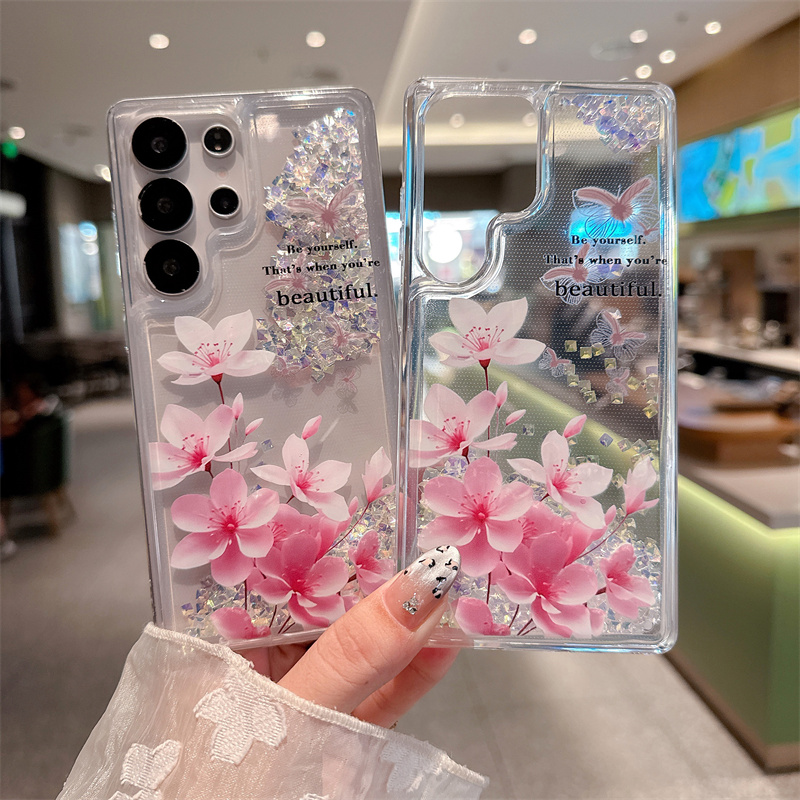 Coque à paillettes et strass à - Silicone Liquid Case avis et prix