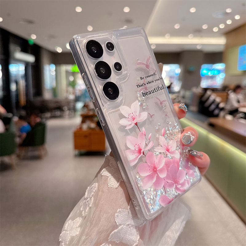 Coque à paillettes et strass à - Silicone Liquid Case avis et prix